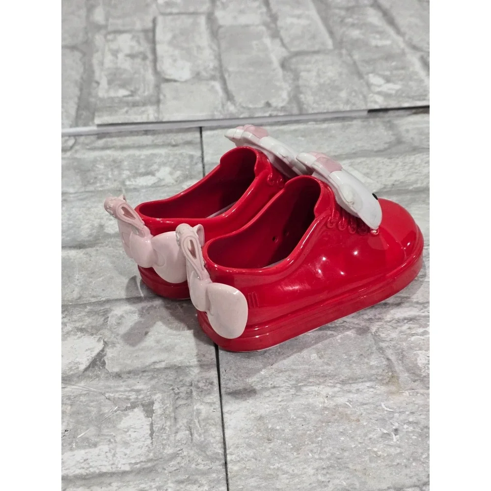 RED AND PINK Mini‎ Melissa Jelly Hello Kitty Slip-On SIZE 7 toddler Preowned